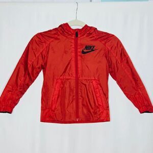 Nike Fleece Lined Hooded Zip-up Windbreaker Jacket Child's Size 6